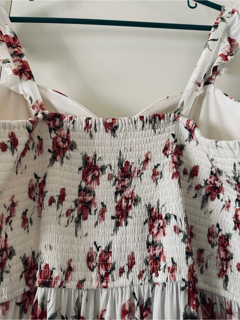 BOG Collective Floral Smocked Midi Dress -XL- Button-Front- ruffled hem - Picture 7 of 10